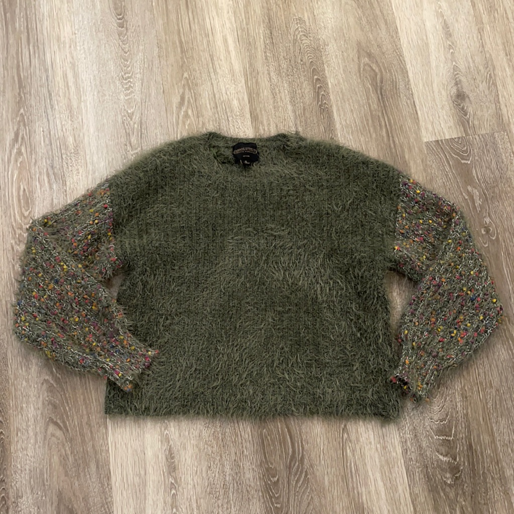 Absolutely Creative Worldwide Green Fuzzy Sweater